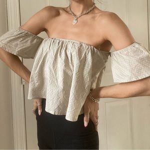 Beige Spotted Cropped Top